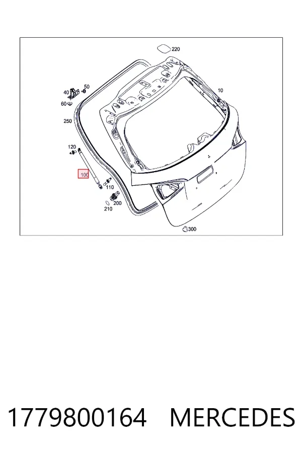 Амортизатор багажника 1779800164 Mercedes
