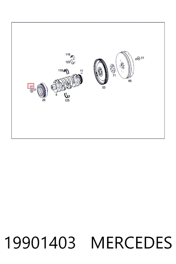 Болт шкива коленвала Mercedes A0019901403