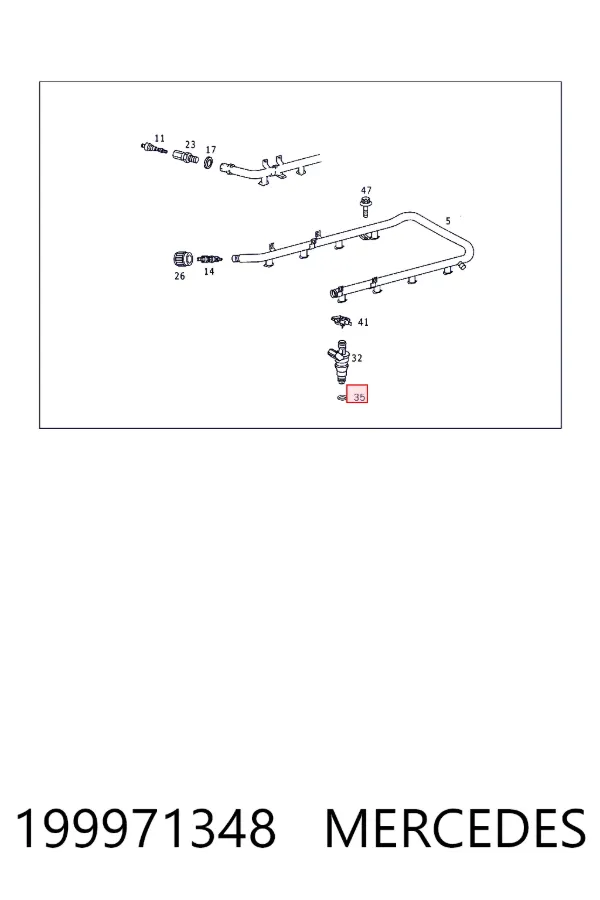 Кольцо форсунки A0199971348 Mercedes