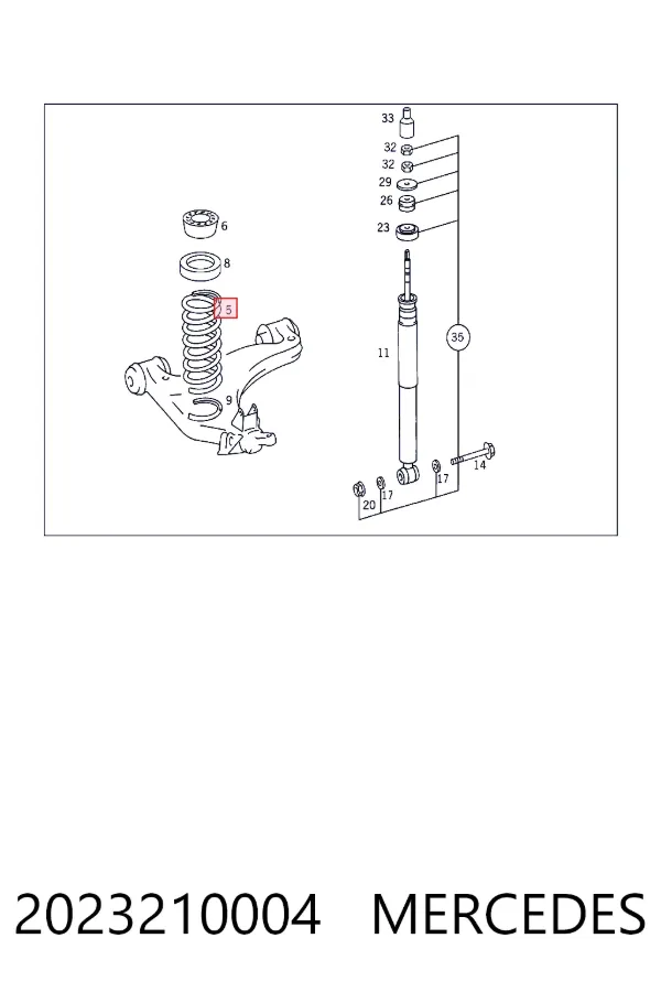 Пружина амортизатора передняя Mercedes A2023210004 цена, от 31.29 USD