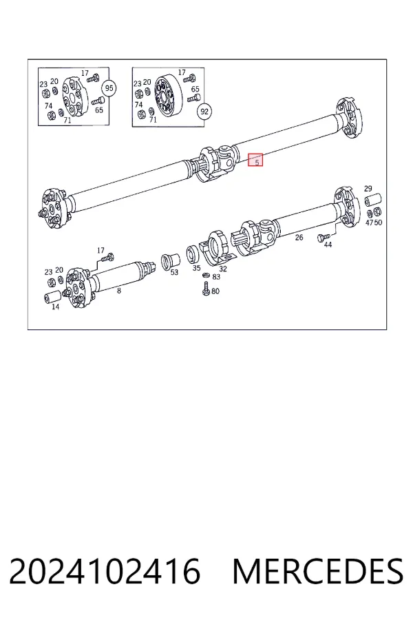 Вал карданный задний в сборе Mercedes A2024102416 цена, от 1647.11 USD