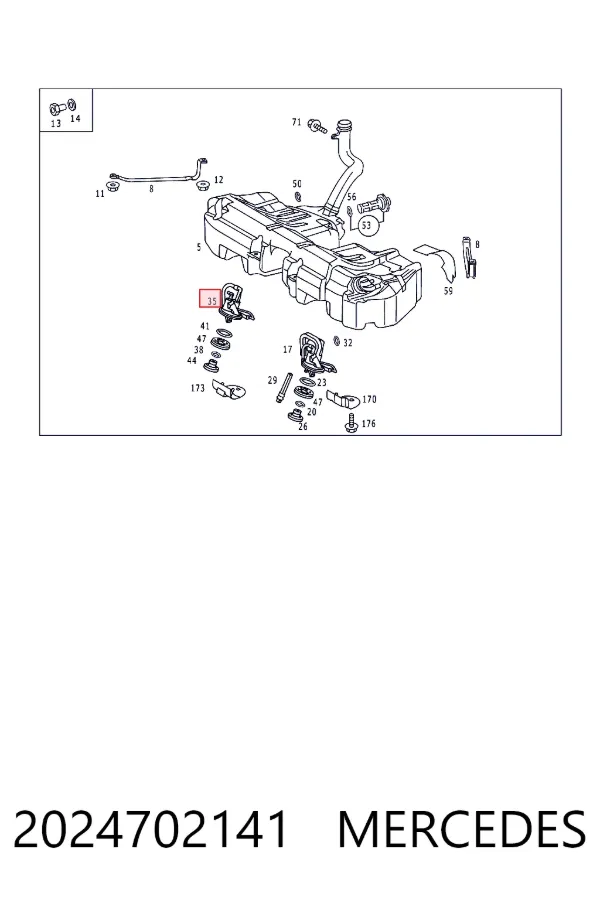 Купить A2024702141 Mercedes Датчик уровня топлива в баке правый