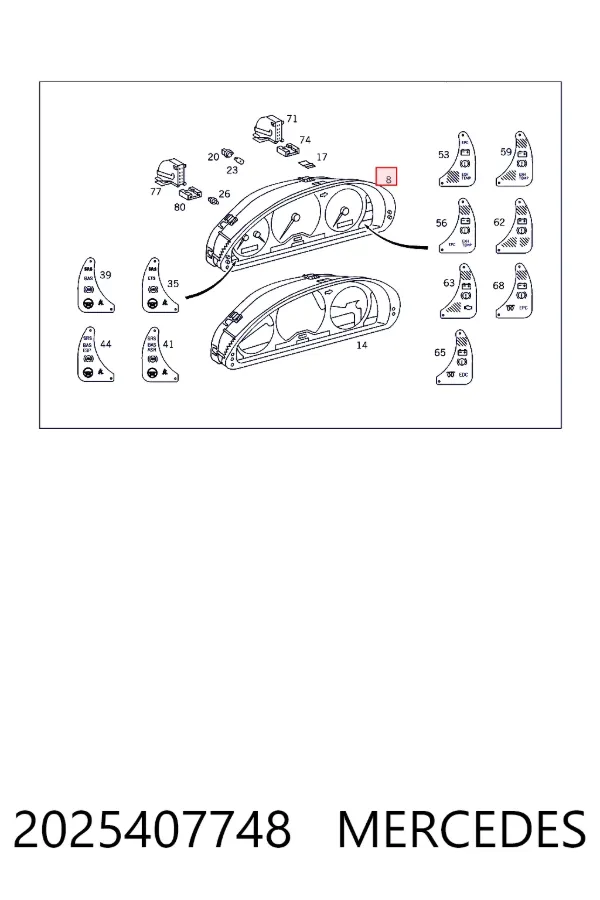 Приборная доска (щиток приборов) Mercedes A2025407748 цена, от 19.00 USD