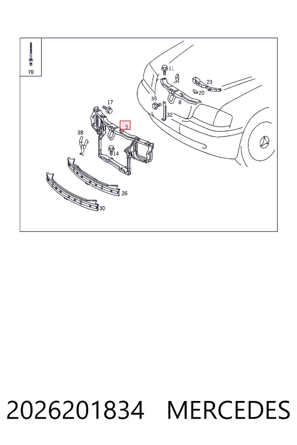 Рамка радиатора 2026201834 Mercedes