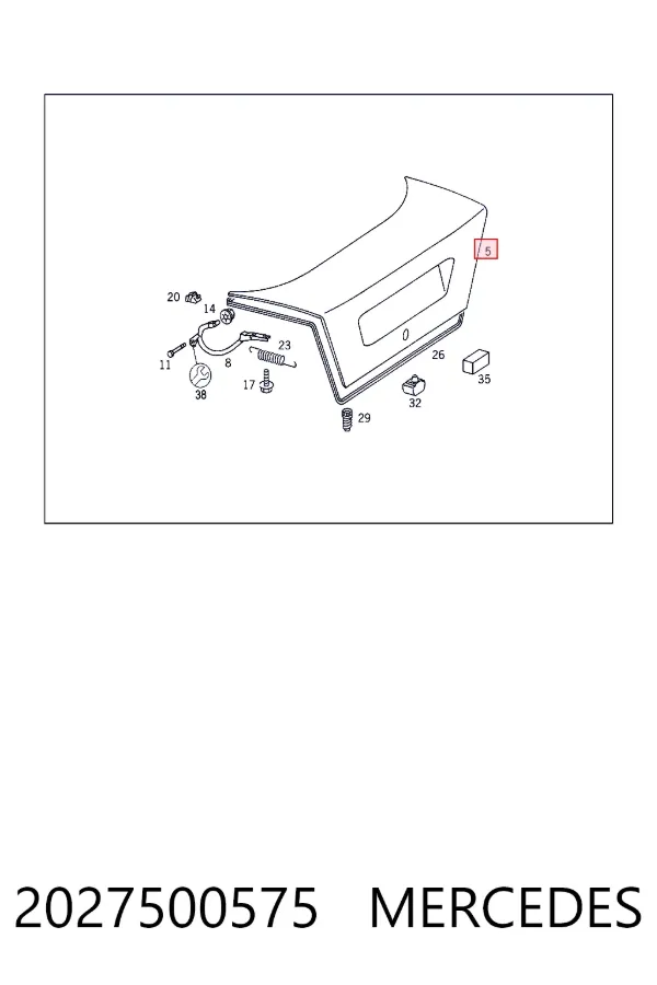 Крышка багажника Mercedes A2027500575