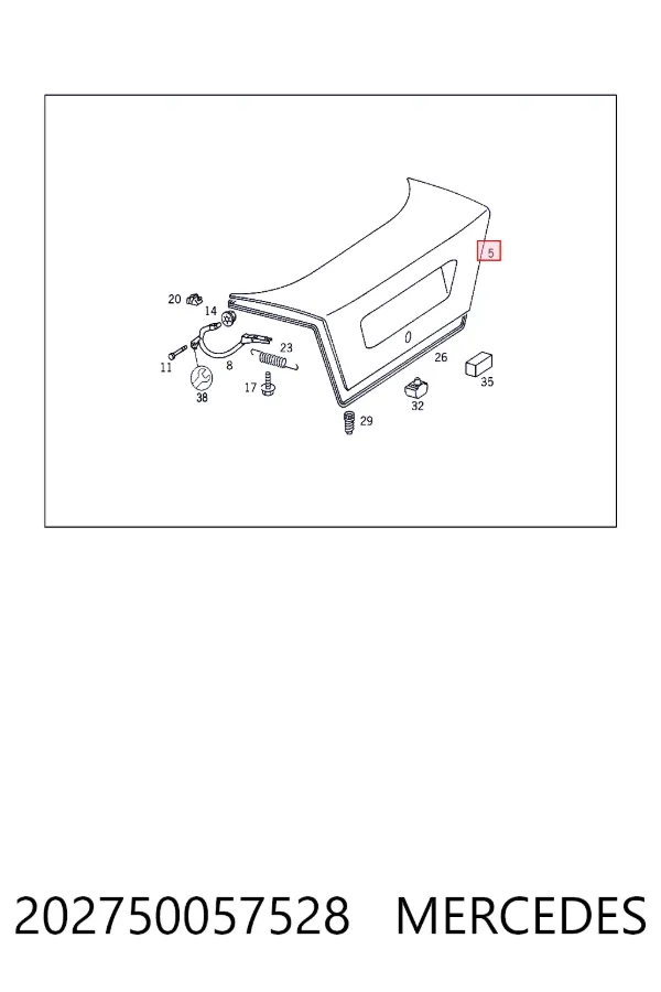 Крышка багажника A2027500575 Mercedes
