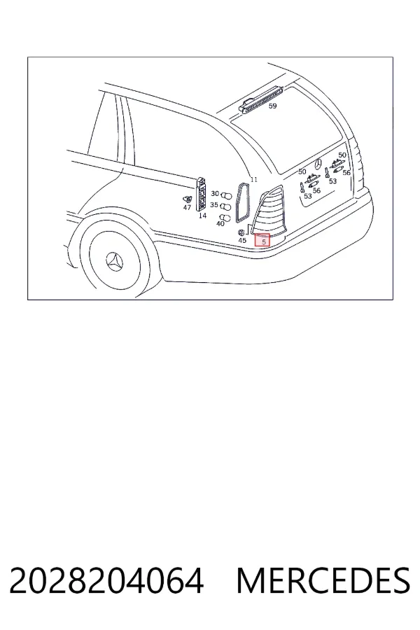 Задний фонарь 2028204064 Mercedes