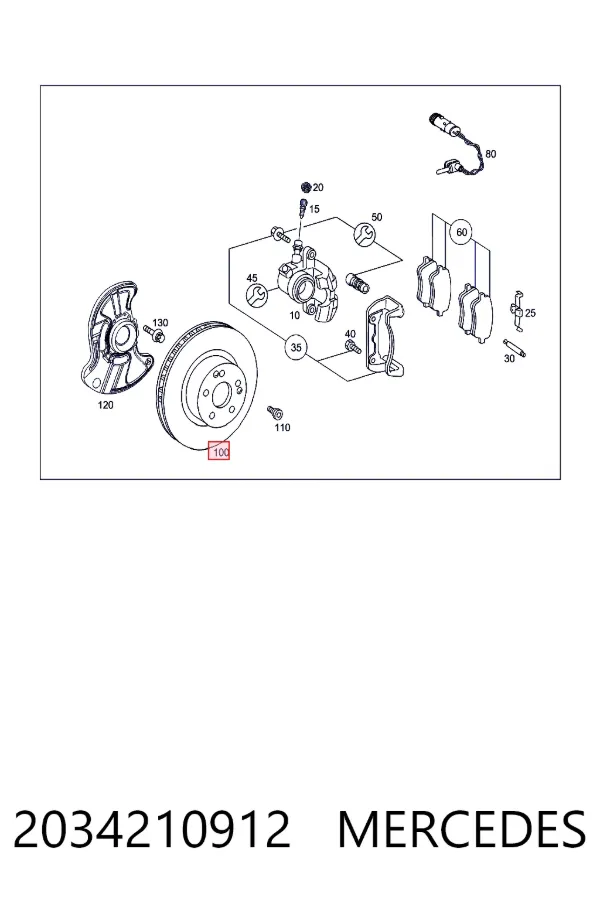 Передние тормозные диски 2034210912 Mercedes
