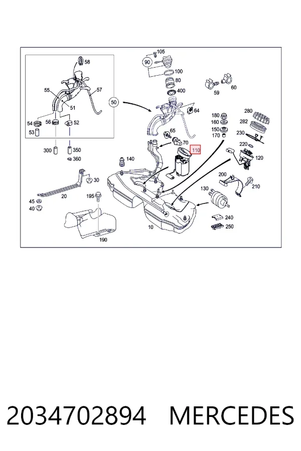 A2034702894 Mercedes Электробензонасос