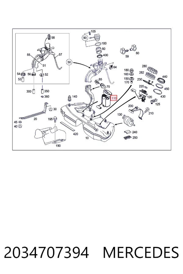 Модуль бензонасоса Mercedes A2034707394 цена, от 175.31 USD