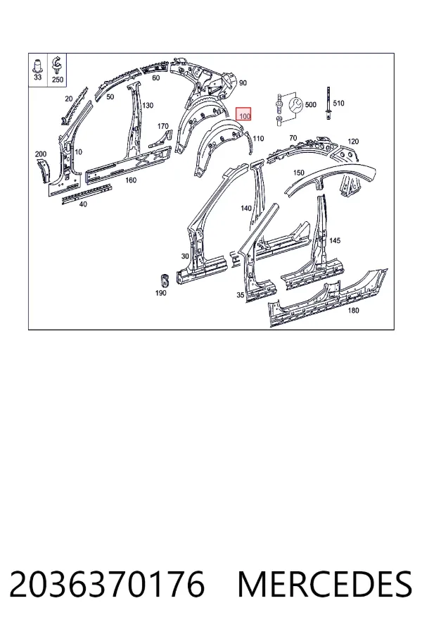  Mercedes A2036370176 цена, от 239.38 USD