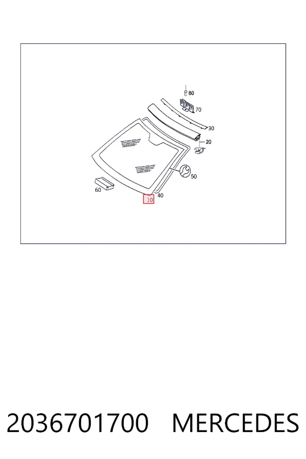 A2036701700 Mercedes Автостекло