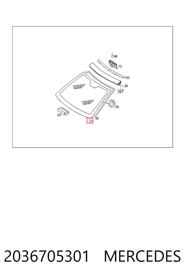A2036705301 Mercedes Автостекло