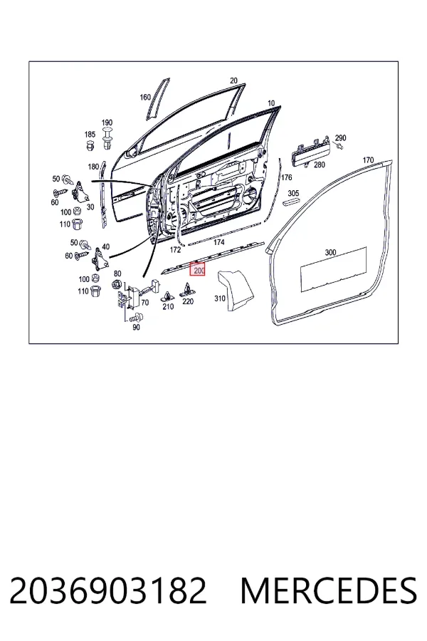  Mercedes A2036903182 цена, от 12.67 USD