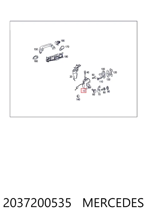 Замок задней двери, левой Mercedes A2037200535 цена, от 103.06 USD