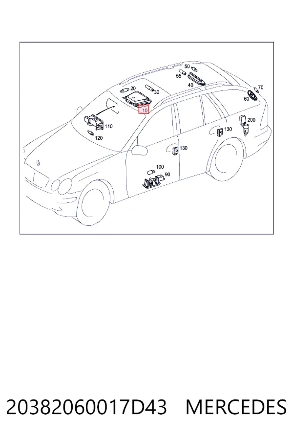 Плафоны внутреннего освещения Mercedes A20382060017D43 цена, от 101.36 USD