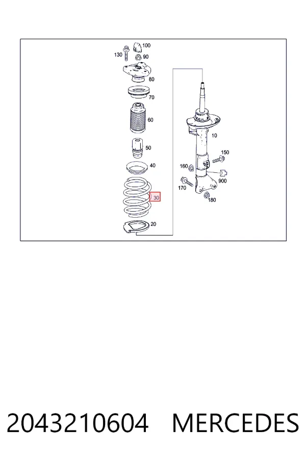 Передняя пружина A2043210604 Mercedes