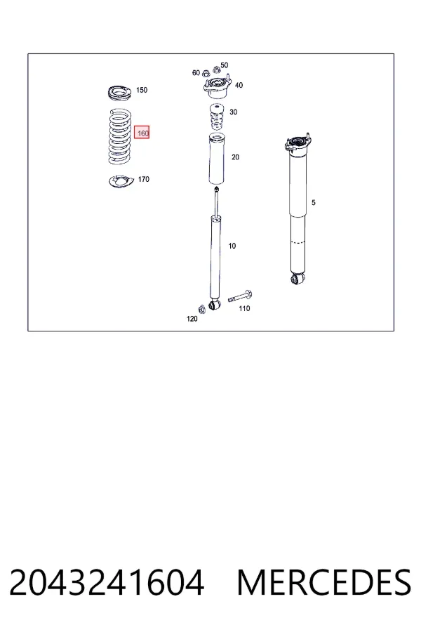 A2043241604 Mercedes Пружина подвески задняя