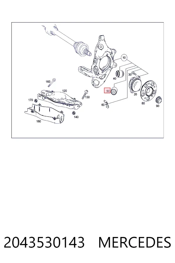 Сайлентблок заднего кулака Mercedes A2043530143 цена, от 13.39 USD