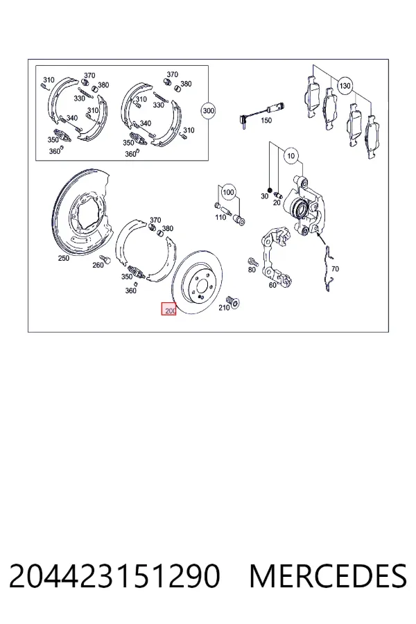 Купить A2044231512 Mercedes Диск тормозной задний