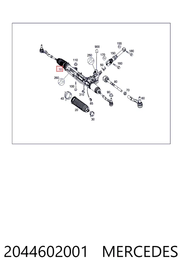 Рейка рулевая Mercedes A2044602001