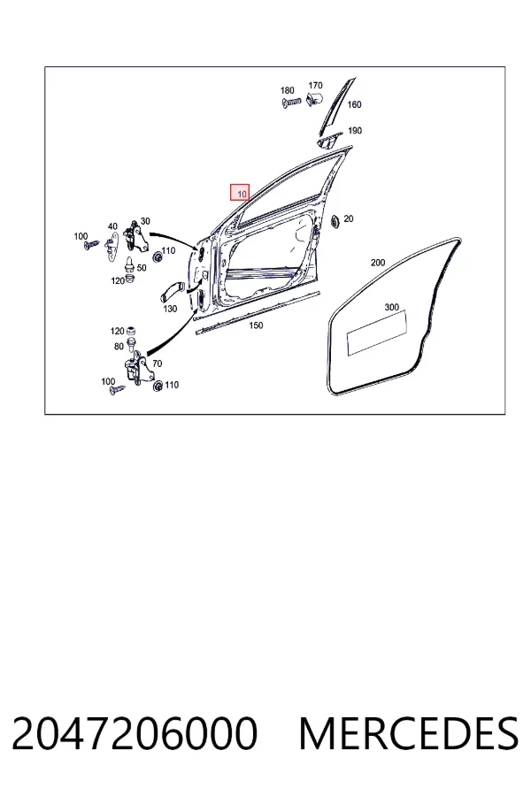 Дверь передняя правая Mercedes C W204