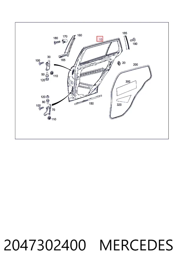 Дверь задняя правая A2047302400 Mercedes