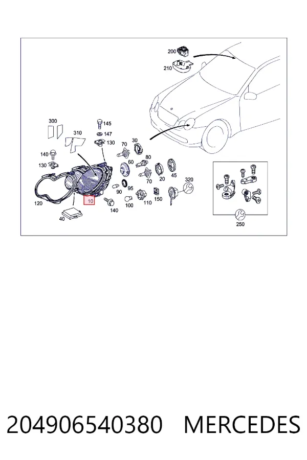 Фара правая Mercedes A2049065403
