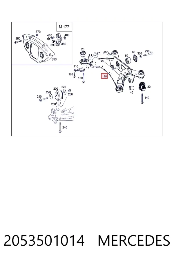 A2053501014 Mercedes Подрамник задней подвески