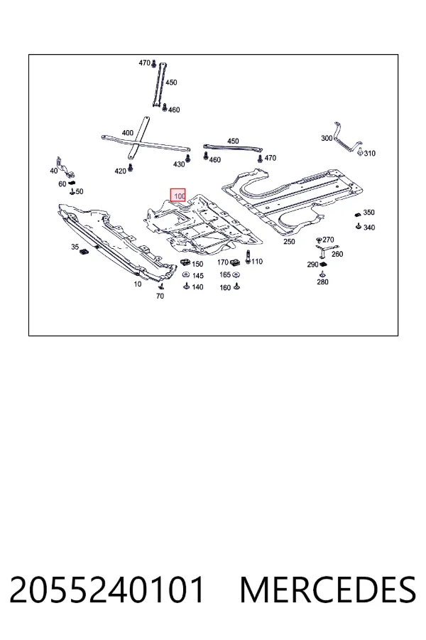 Защита моторного отсека Mercedes A2055240101 цена, от 95.02 USD