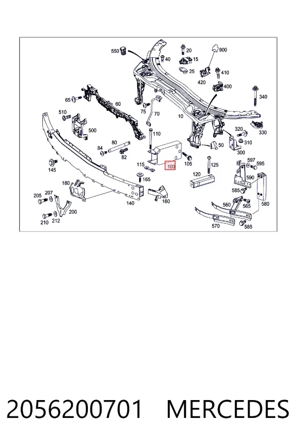 Кронштейн усилителя переднего бампера Mercedes A2056200701 цена, от 45.61 USD