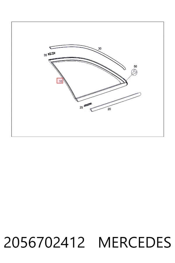 Стукло багажника, правое Mercedes A2056702412 цена, от 116.90 USD