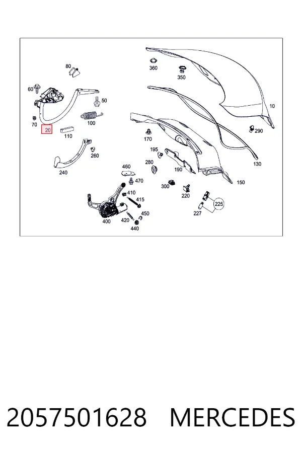 Шарнир крышки багажника Mercedes A2057501628 цена, от 49.05 USD