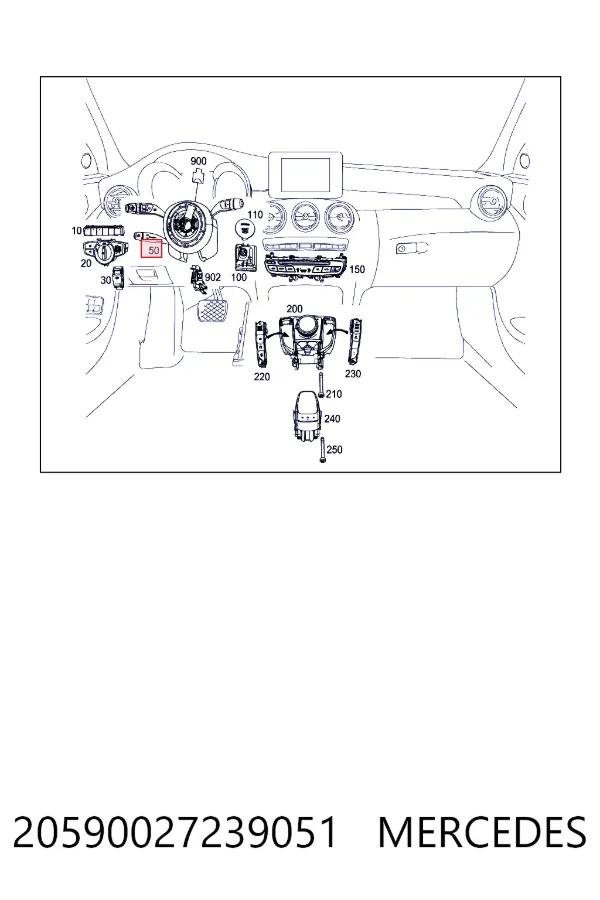 A2059002723 Mercedes Переключатель подрулевой в сборе