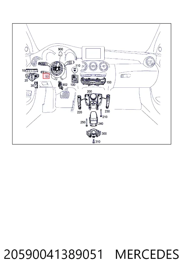 Купить A2059004138 Mercedes Подрулевой переключатель