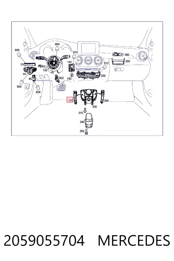 Блок кнопок центральной консоли Mercedes A2059055704 цена, от 21.59 USD