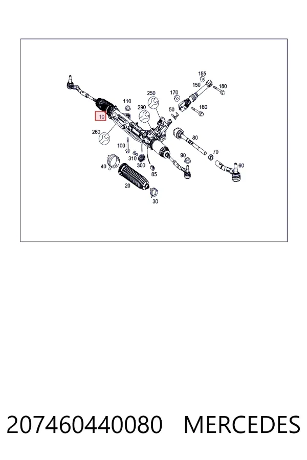 Реечный рулевой механизм Mercedes A2074604400 цена, от 513.11 USD