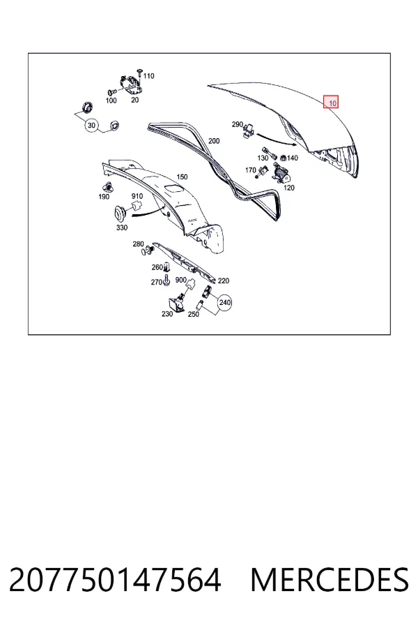 Крышка багажника Mercedes A2077501475