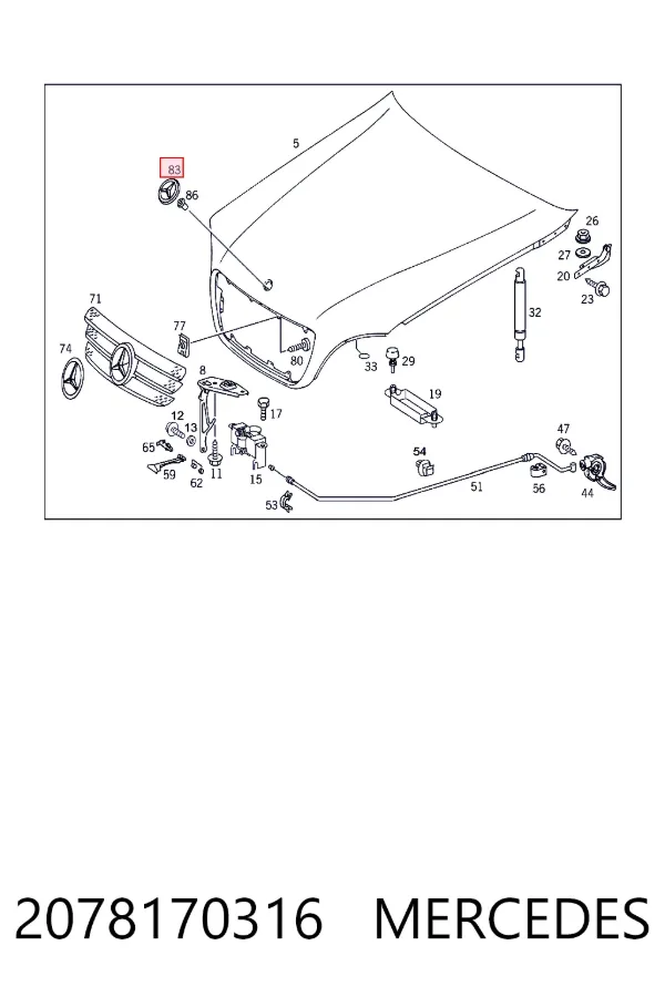 Эмблема капота Mercedes A2078170316