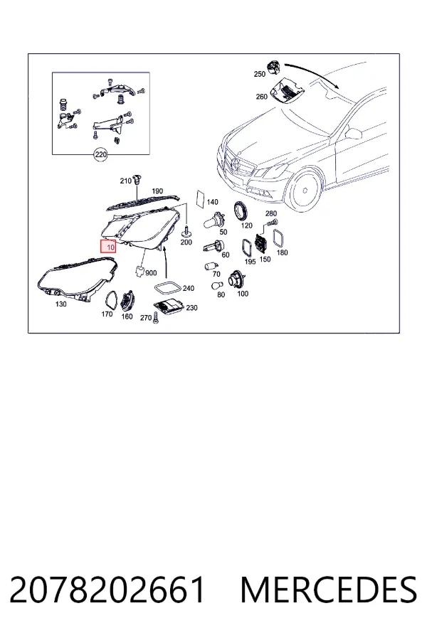 Правая блок фара Mercedes A2078202661 цена, от 884.35 USD