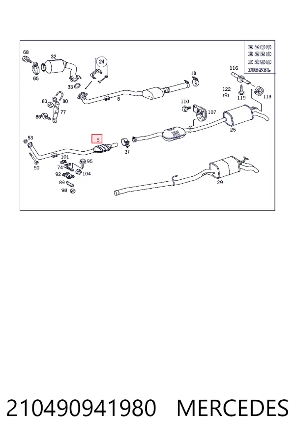 Катализатор Mercedes A2104909419