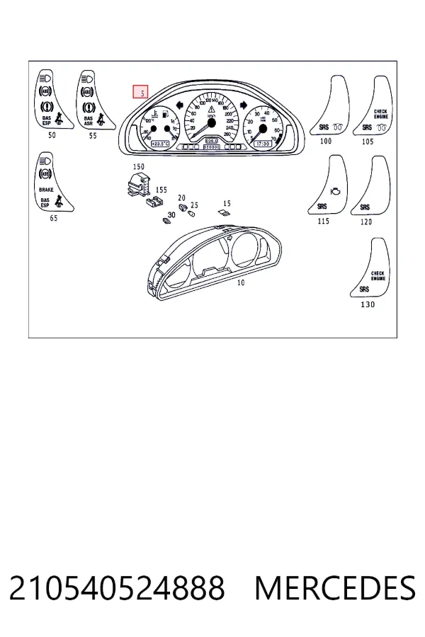 Панель салона передняя "торпедо" Mercedes A2105405248 цена, от 28.18 USD