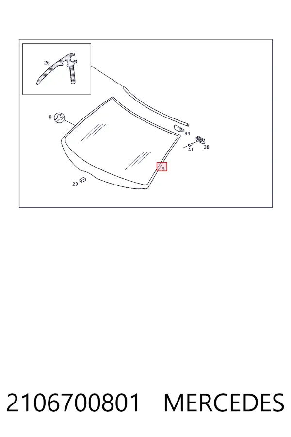 Лобовое стекло 2106700801 Mercedes