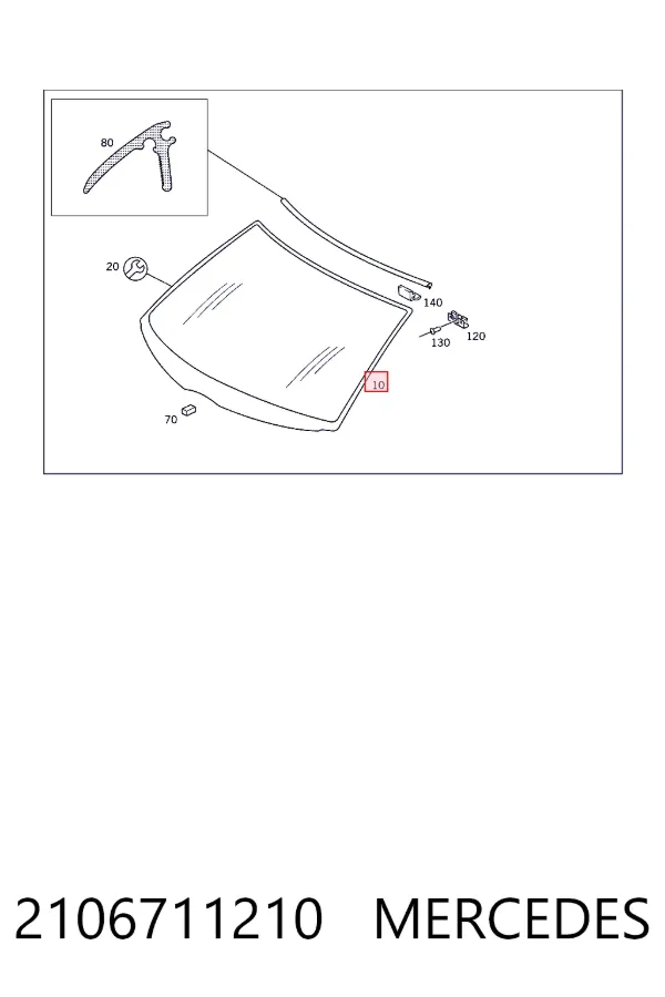 A2106711210 Mercedes Автостекло