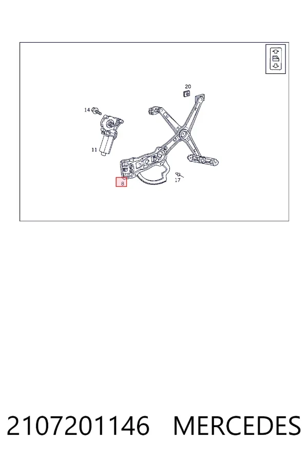 Стеклоподъемник передней двери Mercedes A2107201146