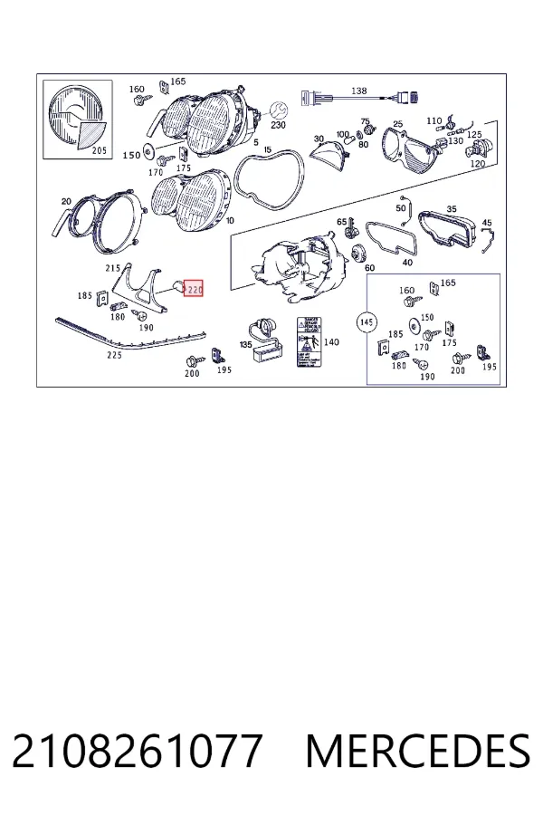 Крышка форсунки омывателя фары передней Mercedes A2108261077 цена, от 2.53 USD