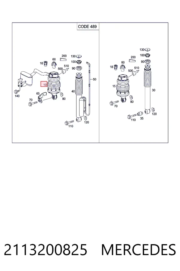 Пневмоподушка/пневморессора моста заднего Mercedes A2113200825 цена, от 176.06 USD
