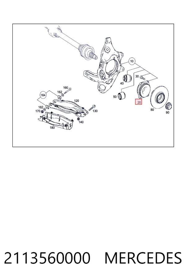 Ступица заднего колеса Mercedes A2113560000