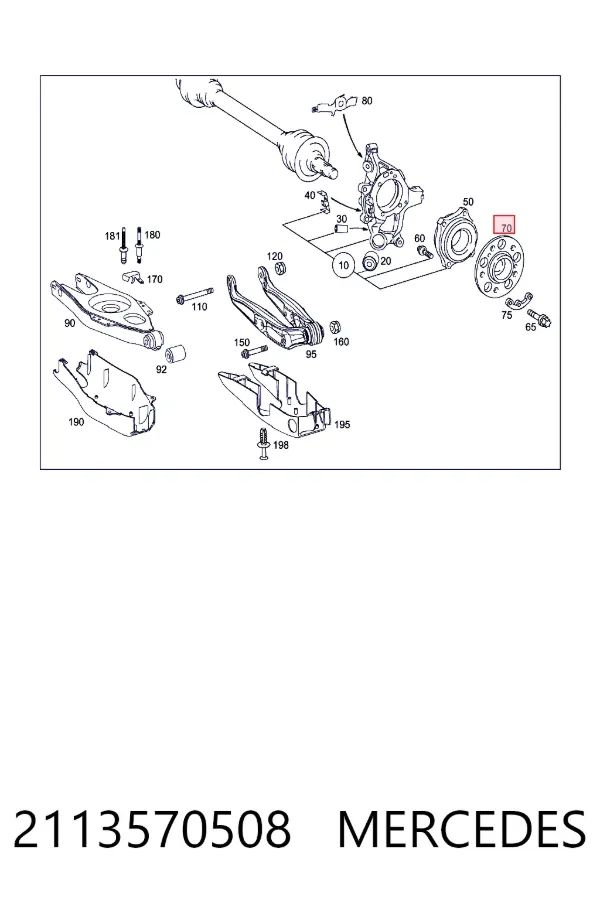 Ступицы задних колес Mercedes A2113570508 цена, от 12.67 USD