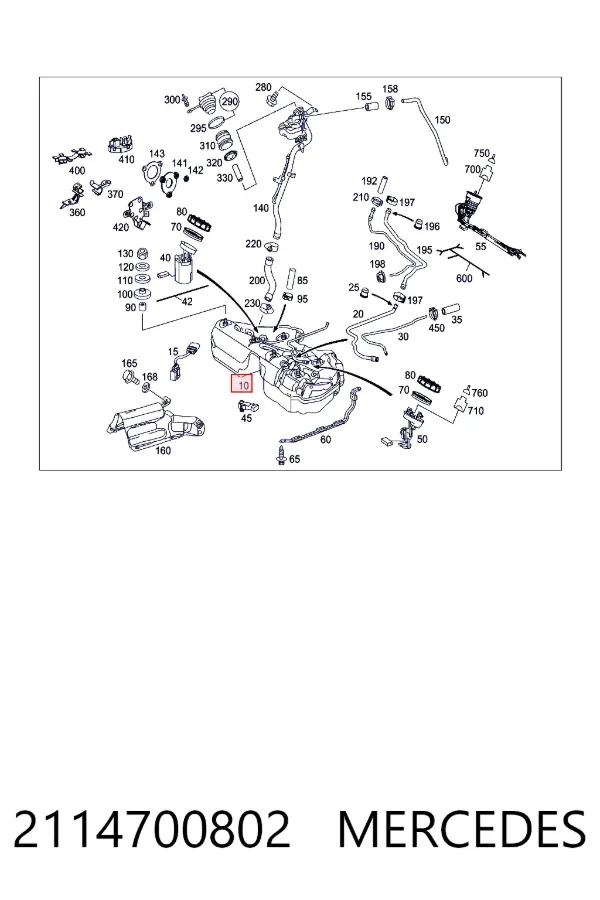 Бензобак Mercedes A2114700802 цена, от 101.35 USD